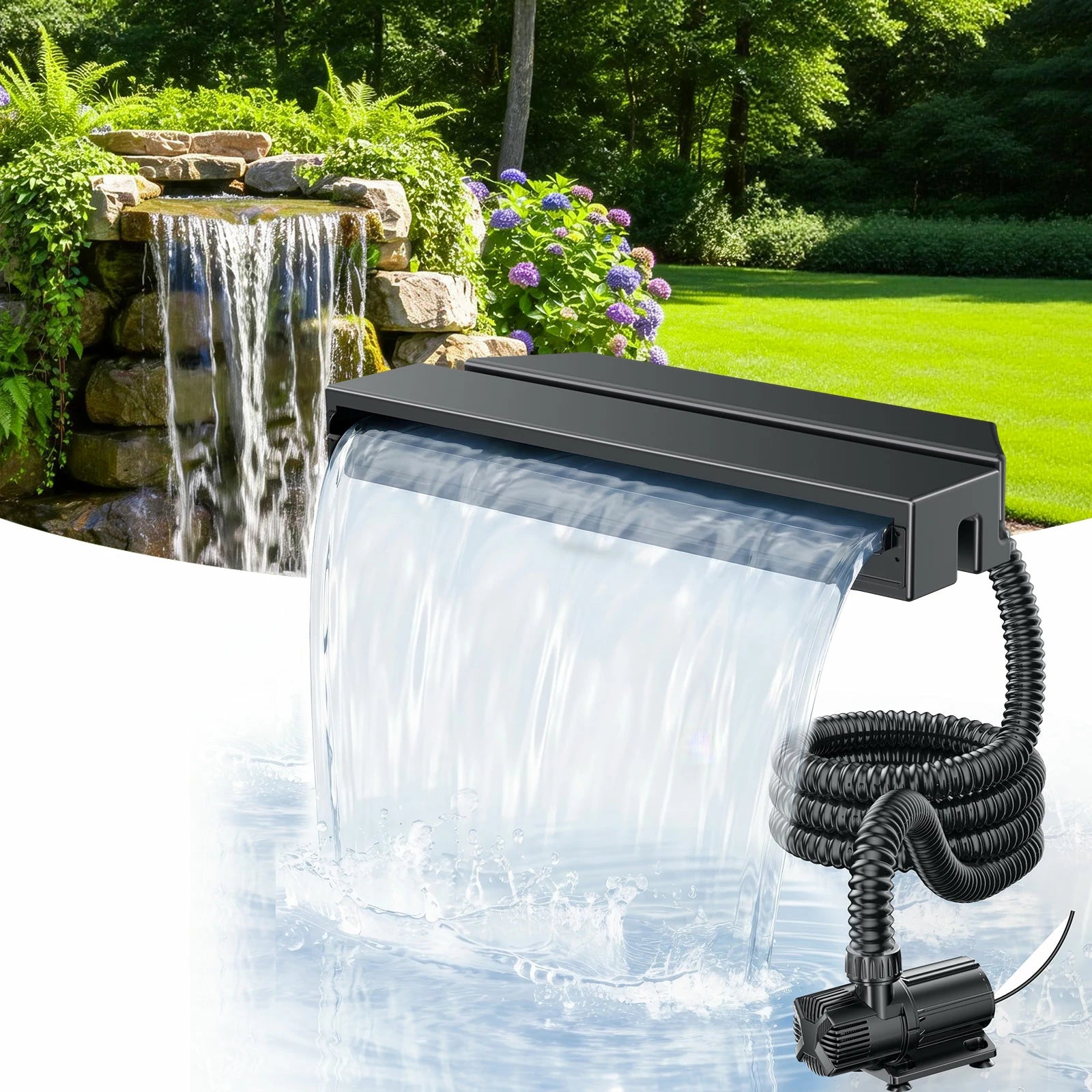 1600 GPH Waterfall Pump Kit with 23-Inch Spillway Review: Everything for a Pondless Waterfall