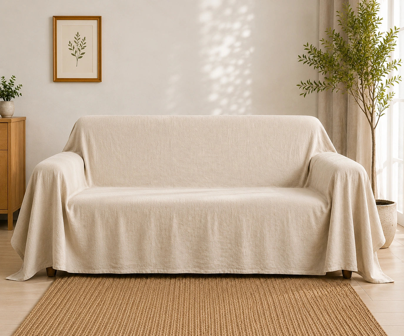 All Cotton and Linen Sofa Slipcover Review: A Draped Cover, Not a Fitted One