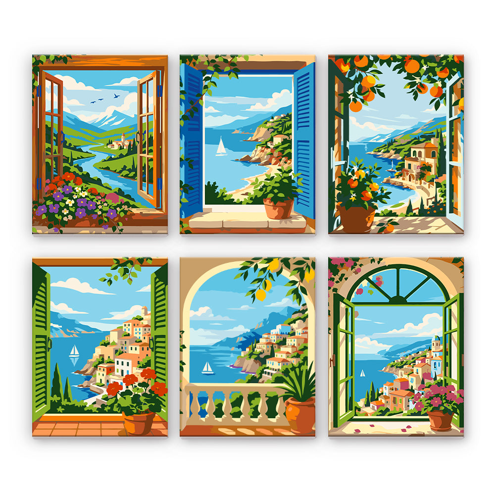 Cheerful Painting Mediterranean Window Views Review: An Honest Look at a $34.90 Paint-by-Numbers Kit