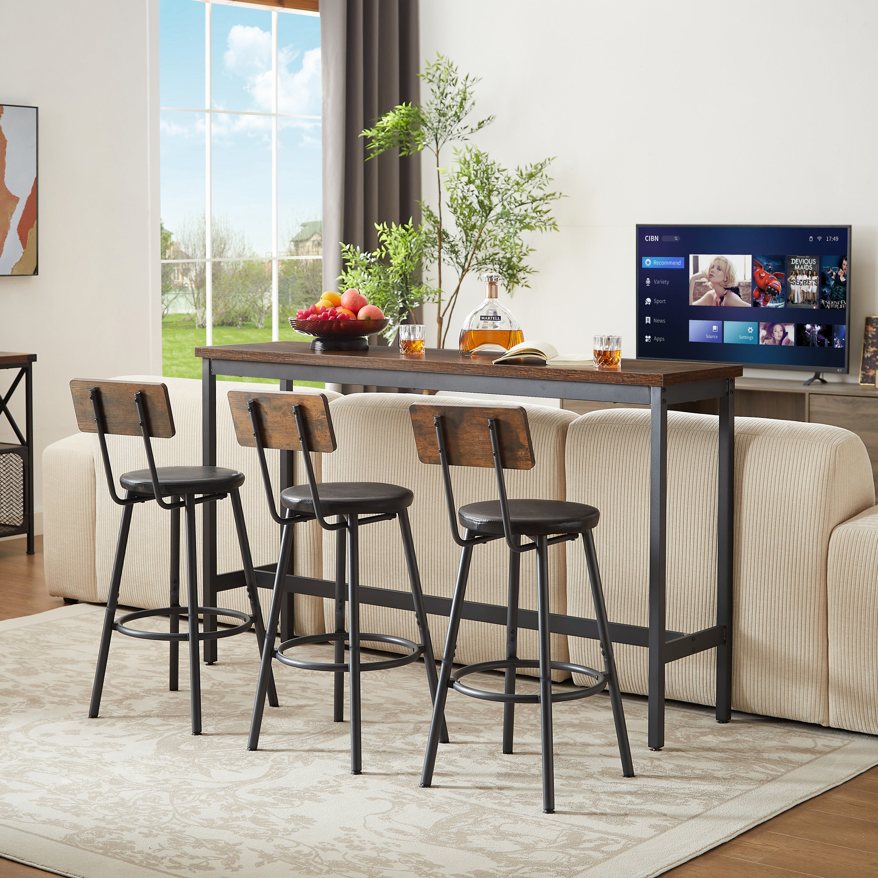 COMHOMA 63-Inch Bar Table Set Review: Honest Dimensions, One Material Caveat, Two Broken Fields