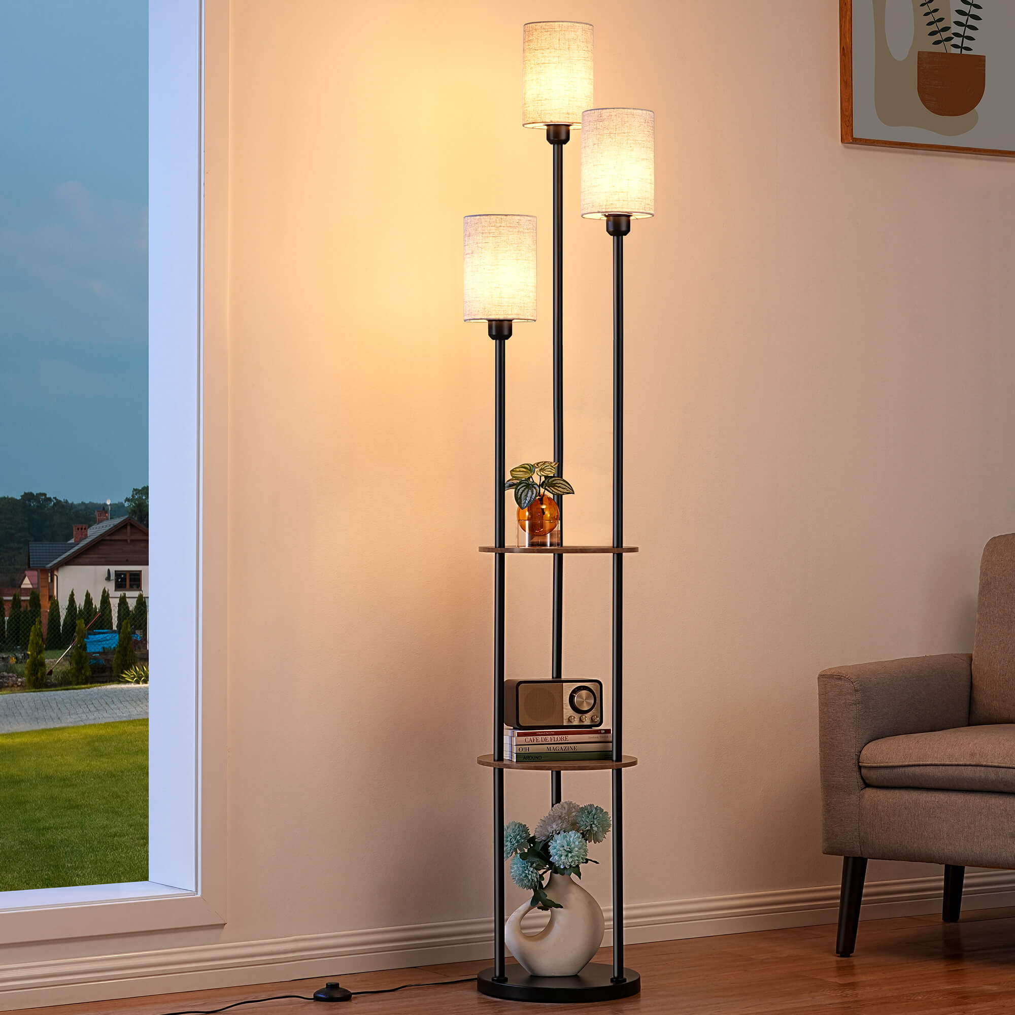 Edishine 70-Inch Floor Lamp With 3 Shelves Review: A Lamp and Side Table in One