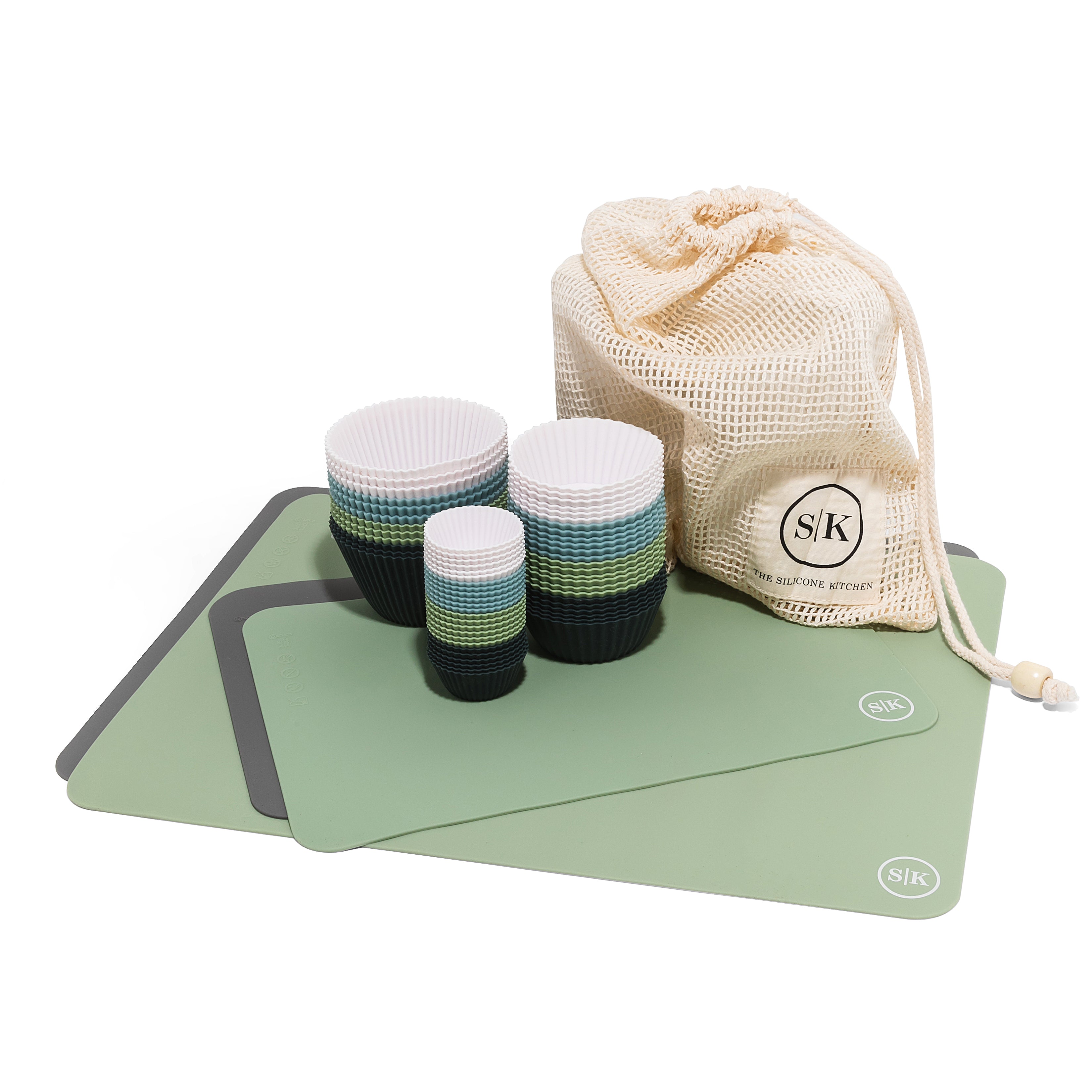The Silicone Kitchen Starter Set Review: 64 Reusable Baking Cups and Mats for $50