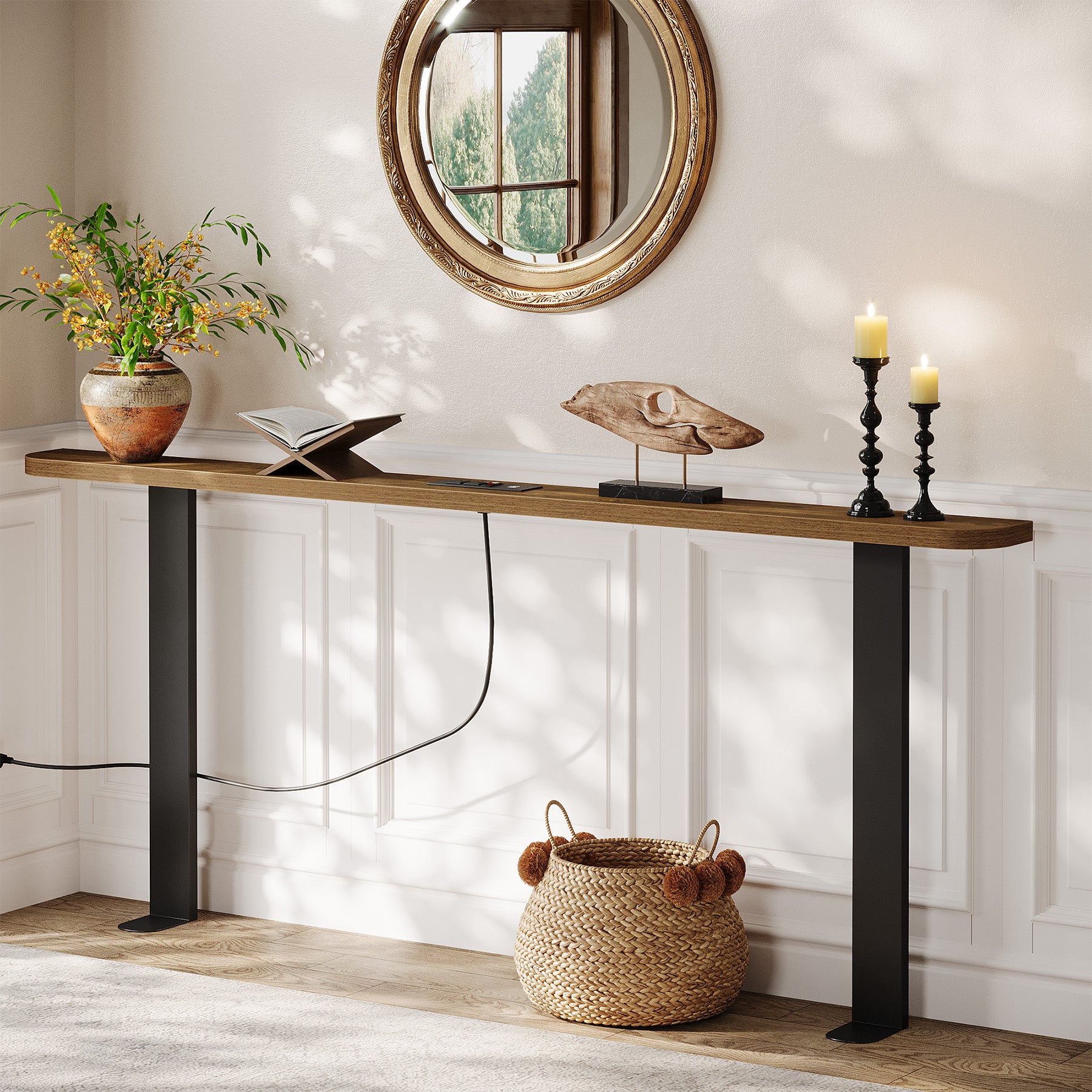 Tribesigns 70.87" Behind-Couch Table Review: A 5.91-Inch-Deep Console With Real Power Outlets