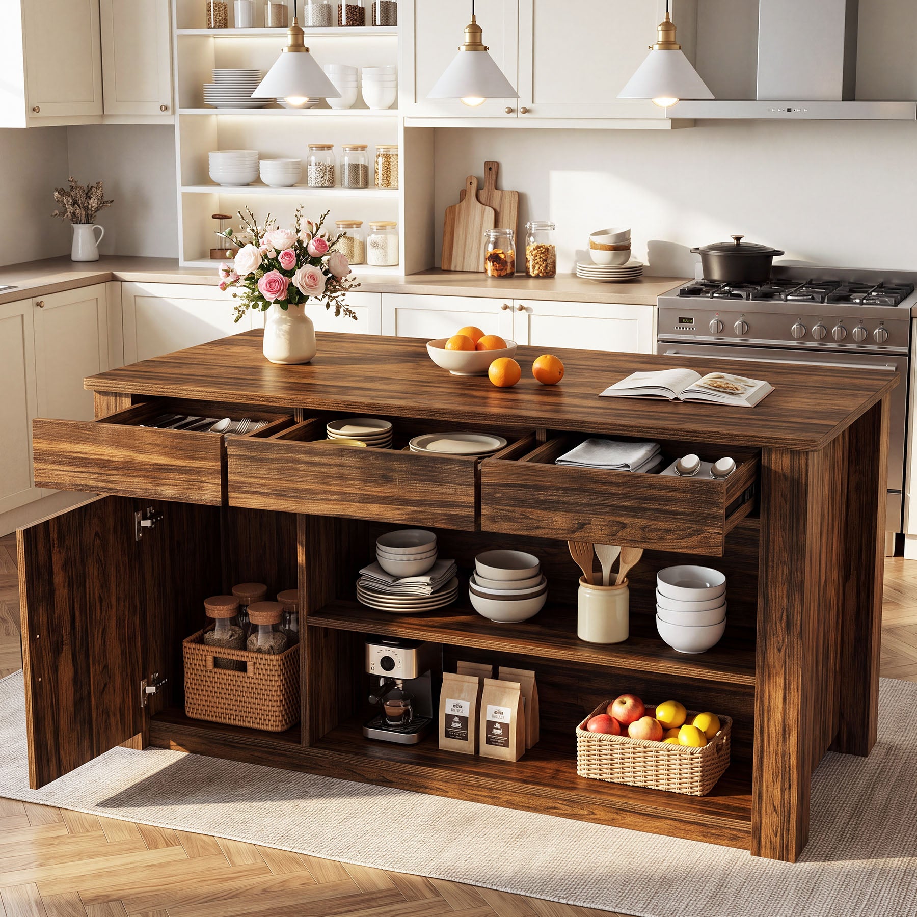Tribesigns 70.87" Kitchen Island Review: Six Feet of Prep Space for $349.99, With Trade-Offs